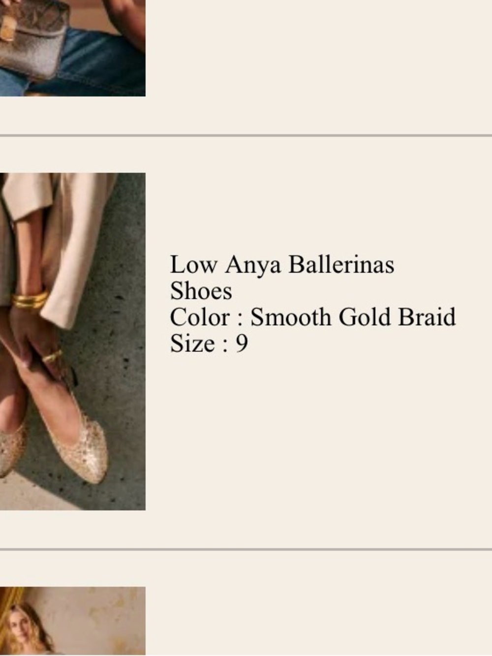 Sezane Anya Ballerinas - Gold - Picture 2 of 7